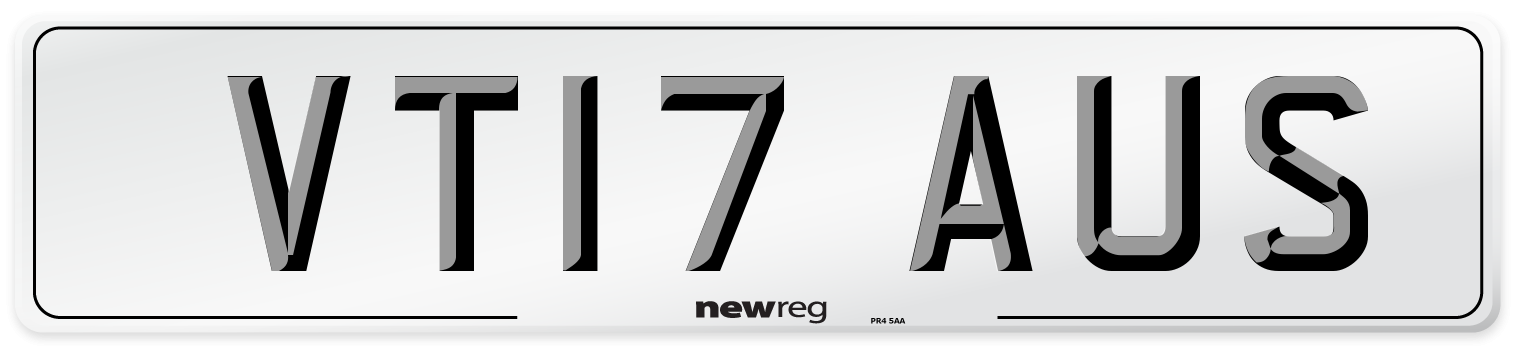 VT17 AUS Number Plate from New Reg